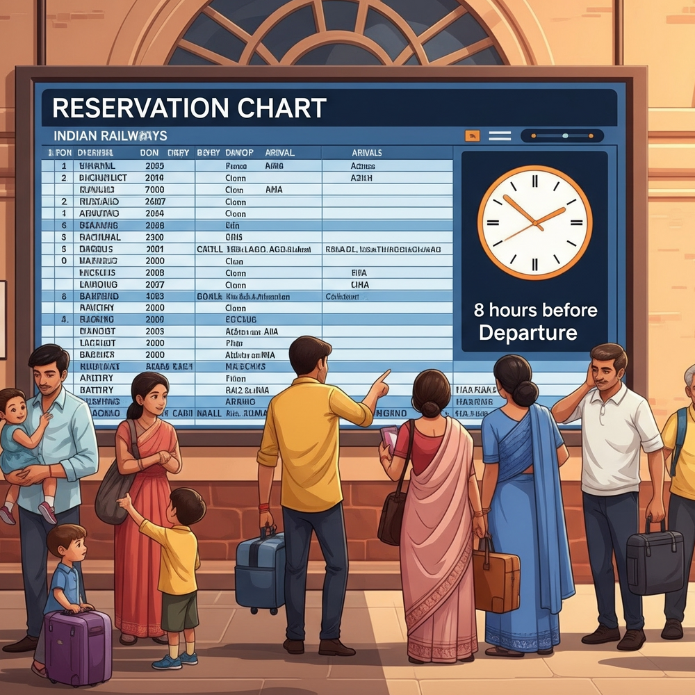 ट्रेन निकलने से 8 घंटे पहले कन्फर्म होगा टिकट:अभी 4 घंटे पहले चार्ट बनने पर पता चलता है; रेलवे देशभर में लागू करेगा नियम 