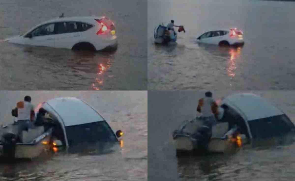 ब्रेक की जगह एक्सीलेटर दबा दिया, फिर कर समेत गंगा में जा गिरे, नाविकों ने बचाई पति-पत्नी की जान 
